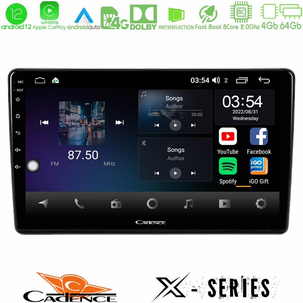 Cadence X Series Peugeot Partner / Citroën Berlingo 2008-2018 8Core Android12 4+64GB Navigation Multimedia Tablet 9" - U-X-CT1026