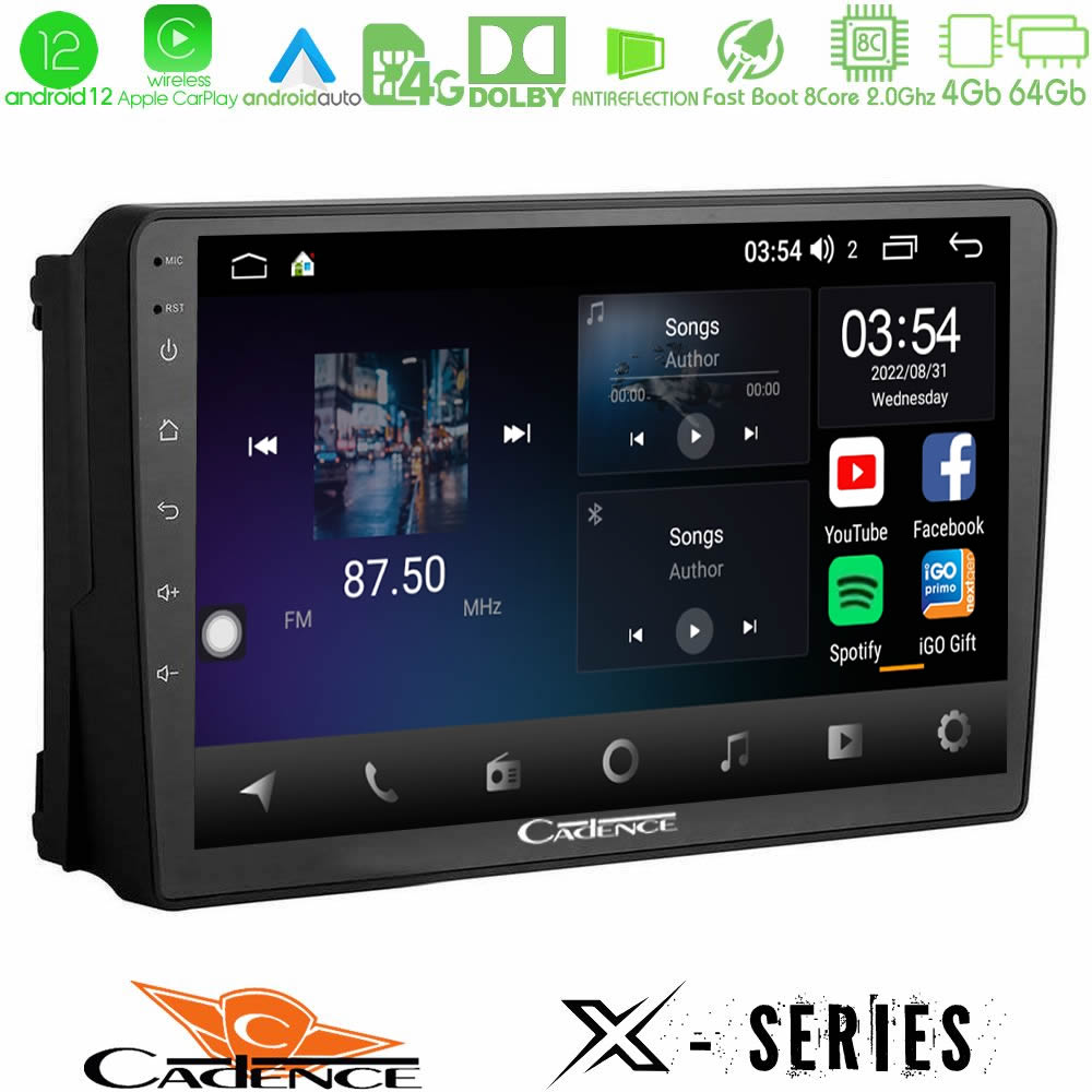 Cadence X Series Ford 2007-> 8core Android12 4+64GB Navigation Multimedia Tablet 9" - U-X-FD148N