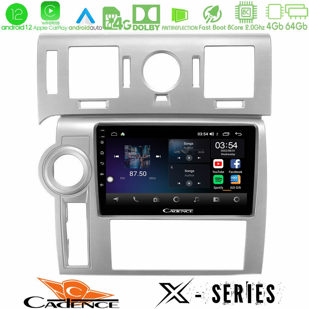 Cadence X Series Hummer H2 2008-2009 8core Android12 4+64GB Navigation Multimedia Tablet 9" - U-X-HU002N