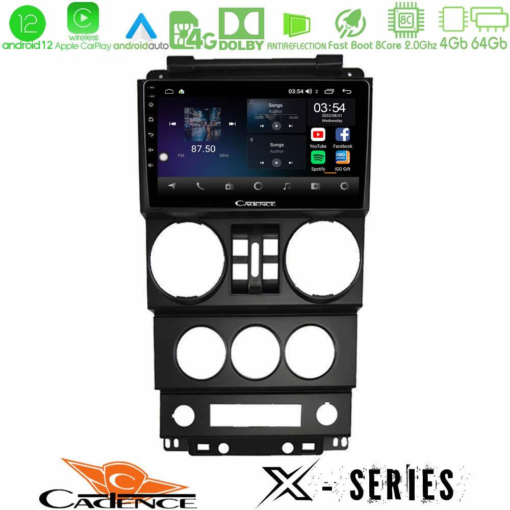 Cadence X Series Jeep Wrangler 2008-2010 8core Android 14 4+64GB Navigation Multimedia Tablet 9" - U-X-JP023N