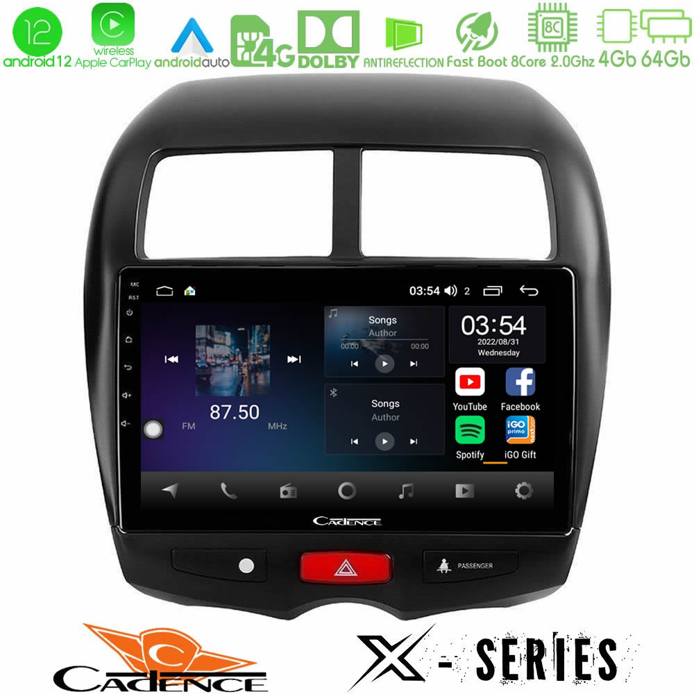 Cadence X Series Mitsubishi ASX 8core Android12 4+64GB Navigation Multimedia Tablet 10" - U-X-MT0075