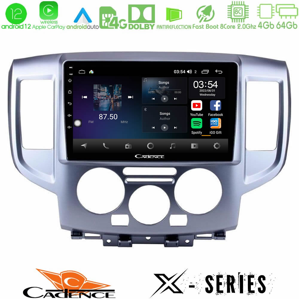 Cadence X Series Nissan NV200 8core Android12 4+64GB Navigation Multimedia Tablet 9" - U-X-NS391
