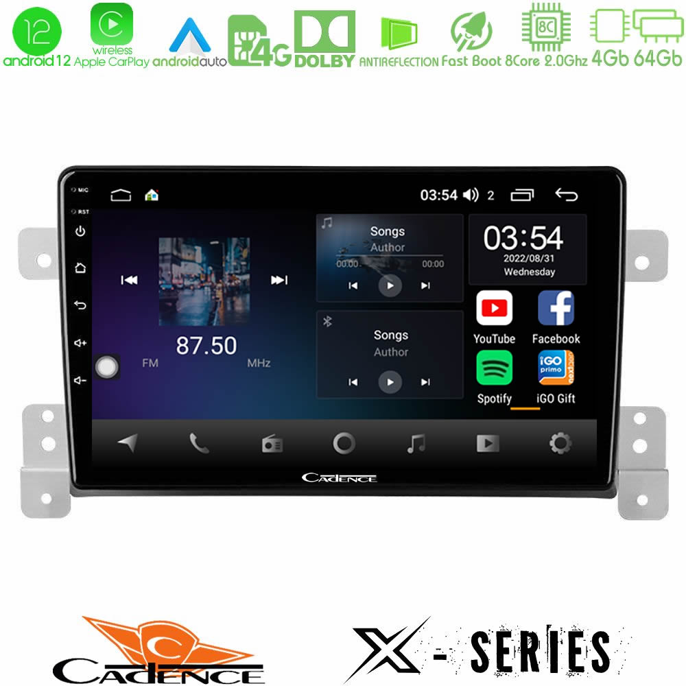 Cadence X Series Suzuki Grand Vitara 8core Android12 4+64GB Navigation Multimedia Tablet 9" - U-X-SZ0630