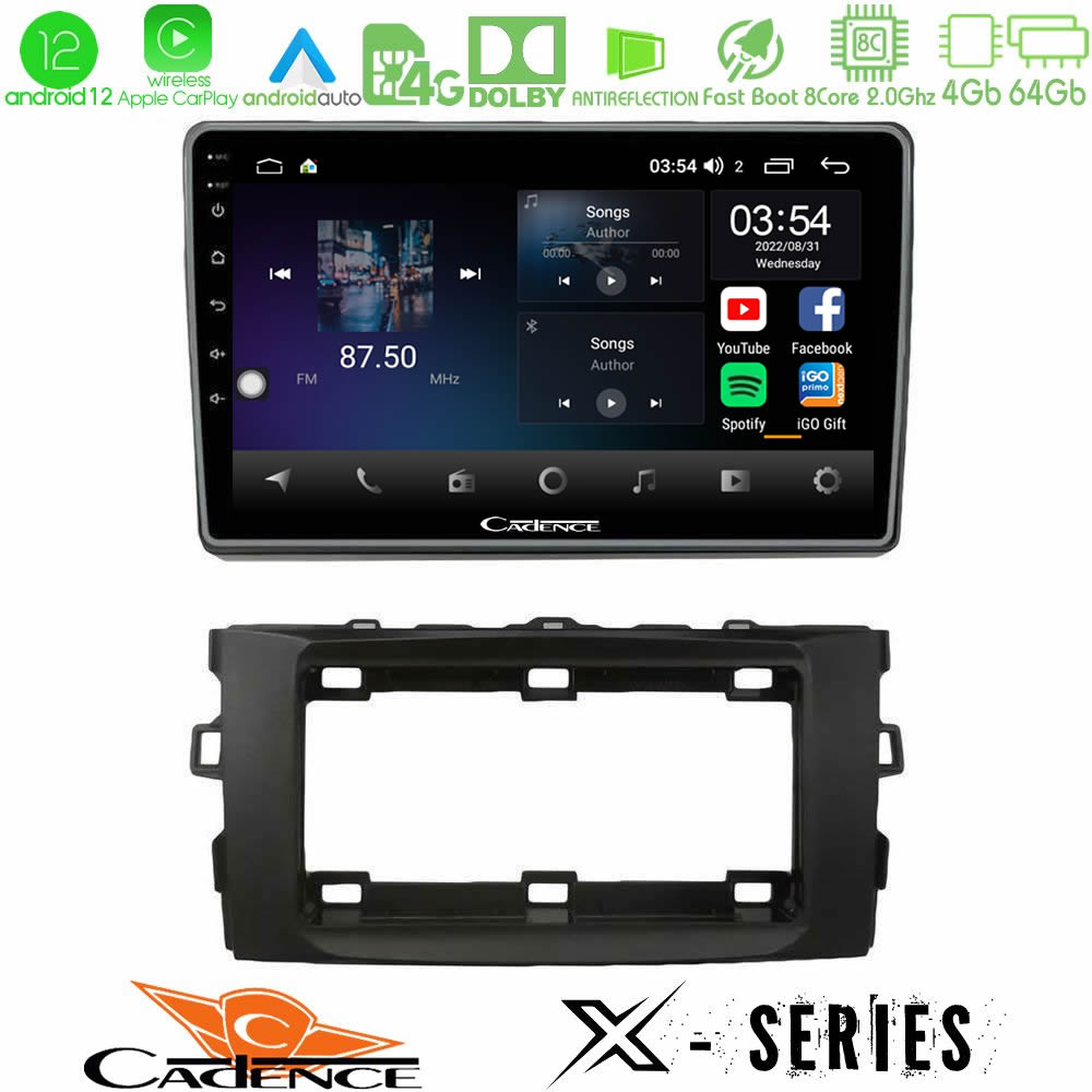 Cadence X Series Toyota Auris 2013-2016 8core Android12 4+64GB Navigation Multimedia Tablet 10" - U-X-TY1294