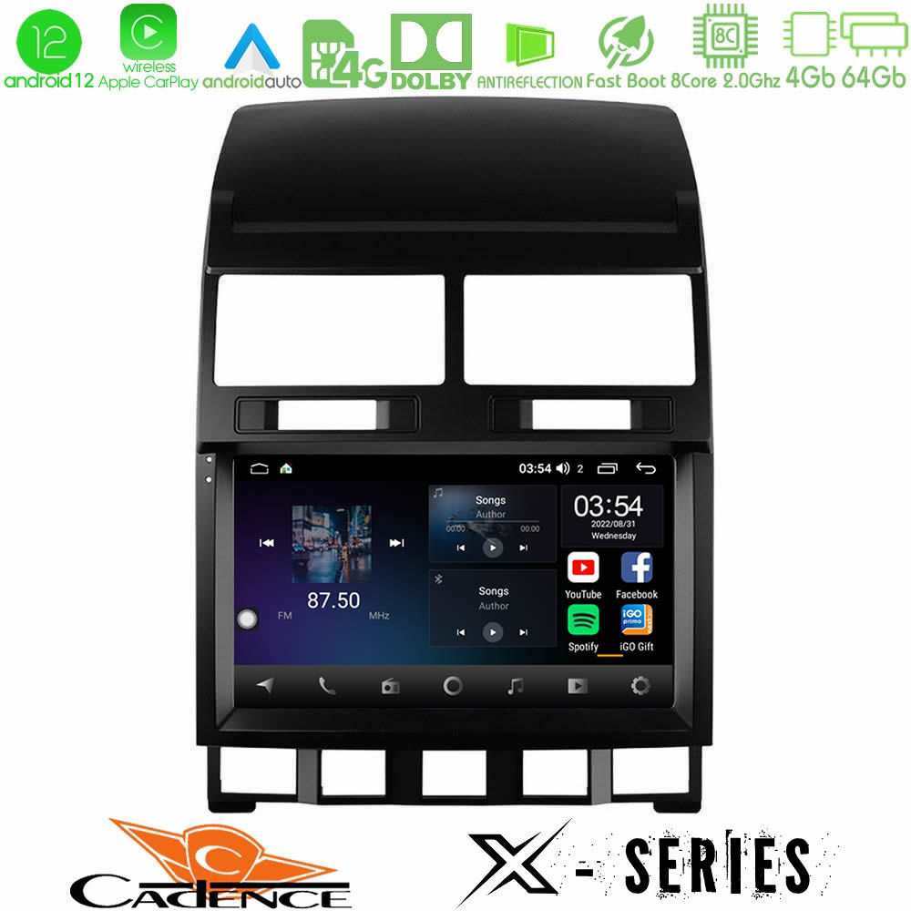 Cadence X Series VW Touareg 2002 – 2010 8core Android12 4+64GB Navigation Multimedia Tablet 9" - U-X-VW0849