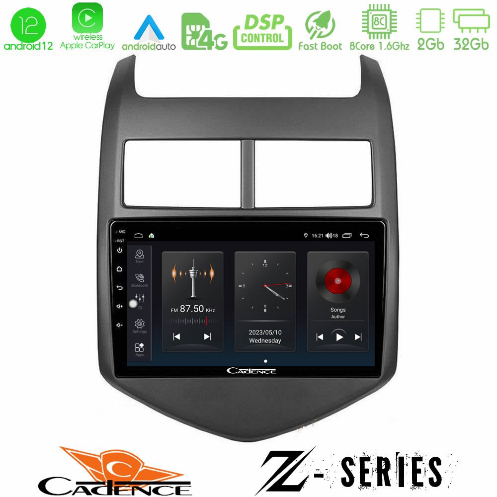 Cadence Z Series Chevrolet Aveo 2011-2017 8core Android12 2+32GB Navigation Multimedia Tablet 9" - U-Z-CV0243