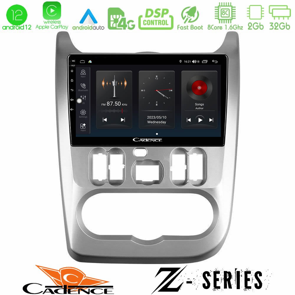 Cadence Z Series Dacia Duster/Sandero/Logan 8core Android12 2+32GB Navigation Multimedia Tablet 9" - U-Z-DC0766