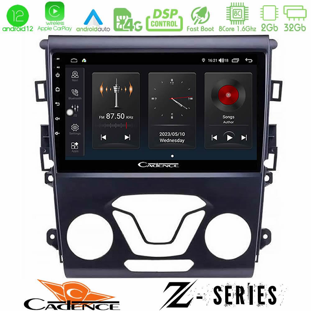 Cadence Z Series Ford Mondeo 2014-2017 8core Android12 2+32GB Navigation Multimedia Tablet 9" - U-Z-FD0106