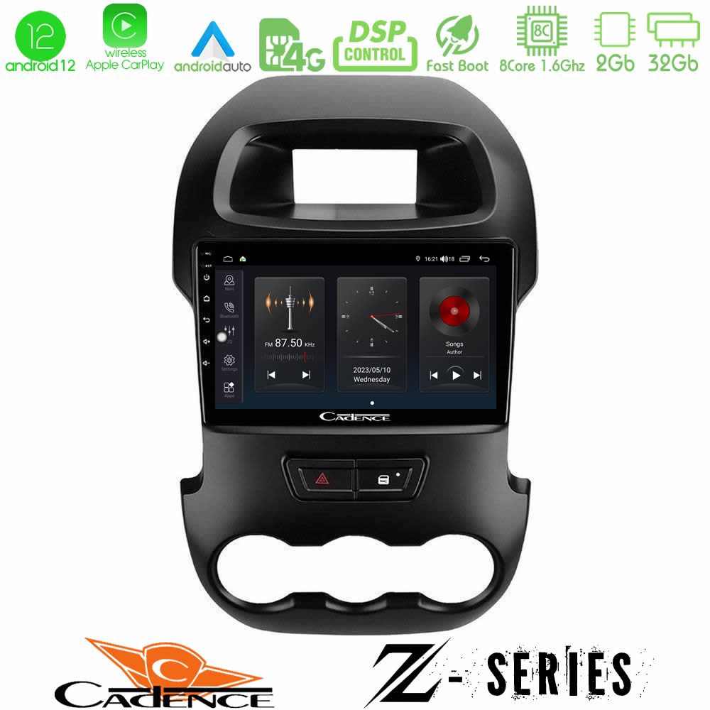 Cadence Z Series Ford Ranger 2012-2016 8core Android12 2+32GB Navigation Multimedia Tablet 9" - U-Z-FD0591