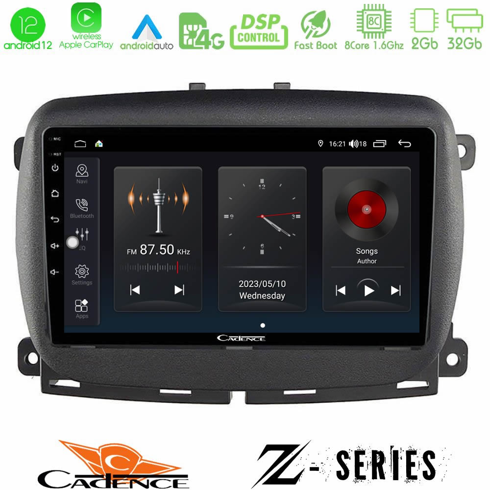 Cadence Z Series Fiat 500L 8core Android12 2+32GB Navigation Multimedia Tablet 10" - U-Z-FT410