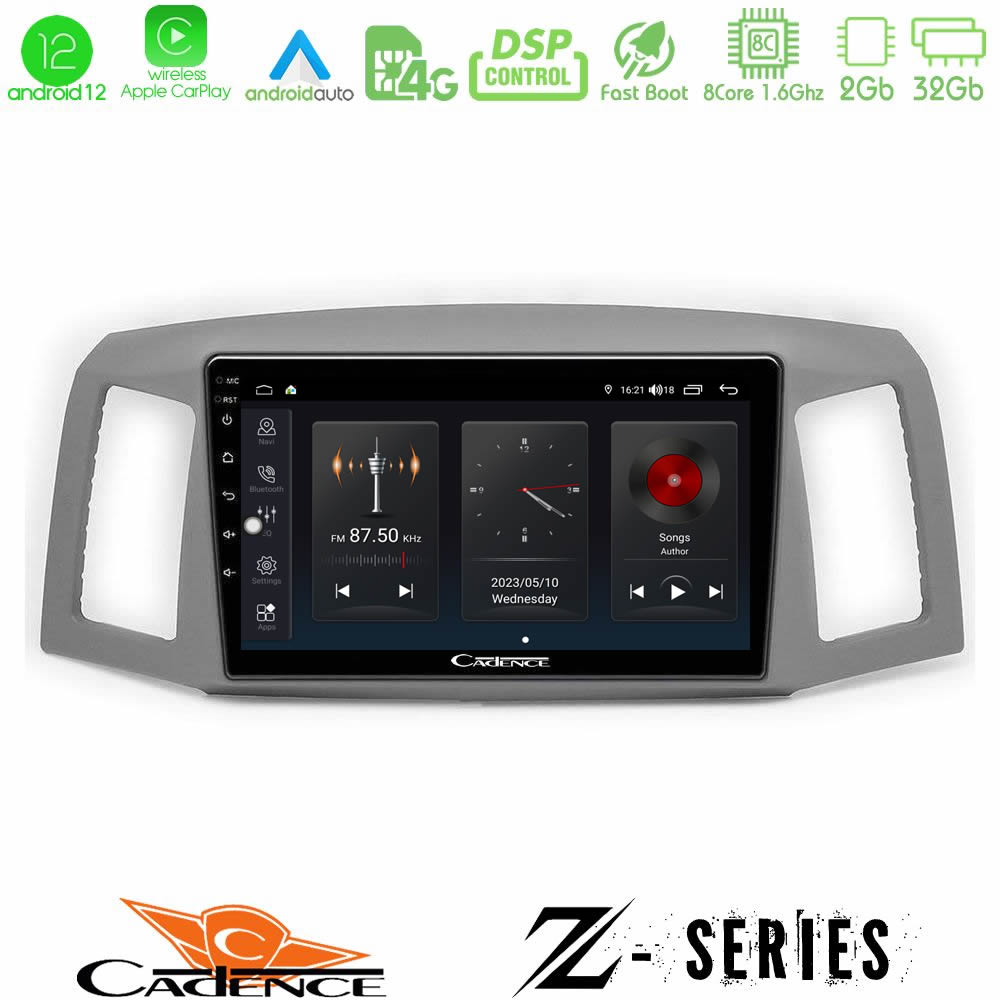 Cadence Z Series Jeep Grand Cherokee 2005-2007 8core Android12 2+32GB Navigation Multimedia Tablet 10" - U-Z-JP1152