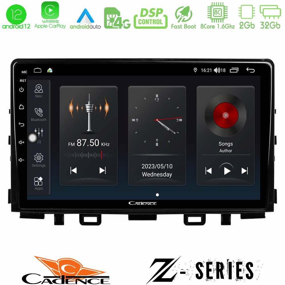 Cadence Z Series Kia Stonic 8core Android12 2+32GB Navigation Multimedia Tablet 9" - U-Z-KI0545