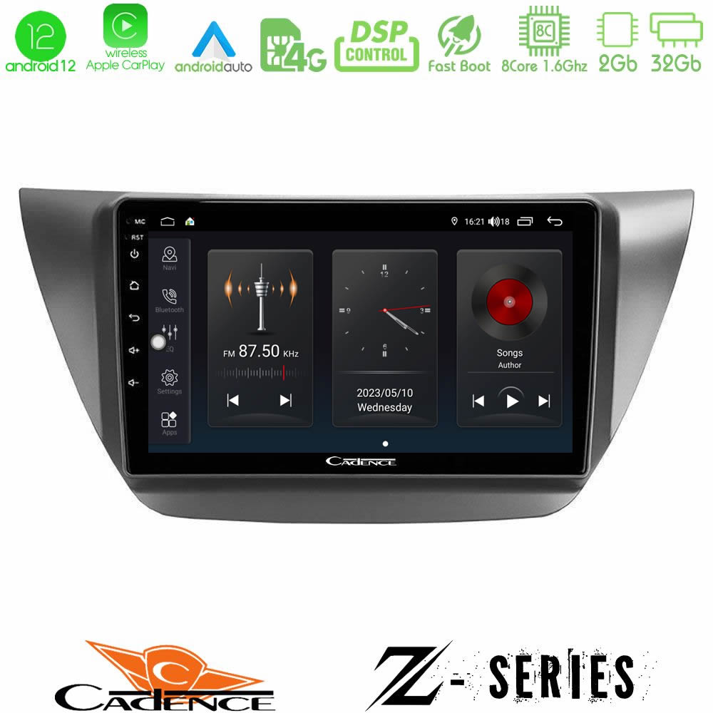 Cadence Z Series Mitsubishi Lancer 2004 – 2008 8core Android12 2+32GB Navigation Multimedia Tablet 9" - U-Z-MT608