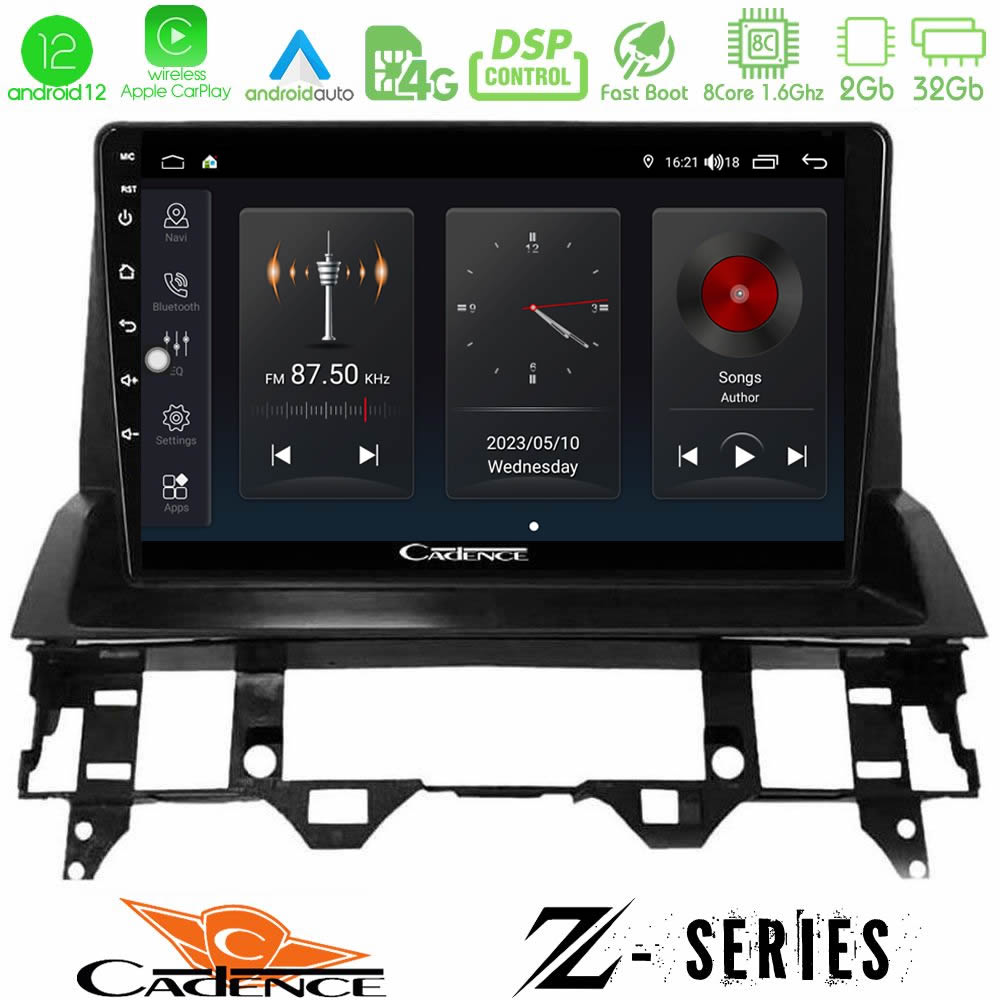 Cadence Z Series Mazda6 2002-2006 8core Android12 2+32GB Navigation Multimedia Tablet 10" - U-Z-MZ1213