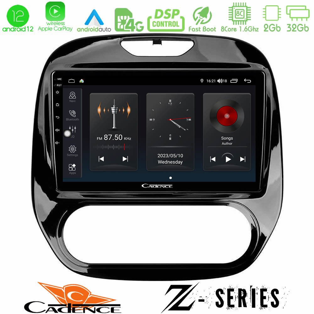 Cadence Z Series Renault Captur 2013-2019 (Manual AC) 8core Android12 2+32GB Navigation Multimedia Tablet 9" - U-Z-RN748M