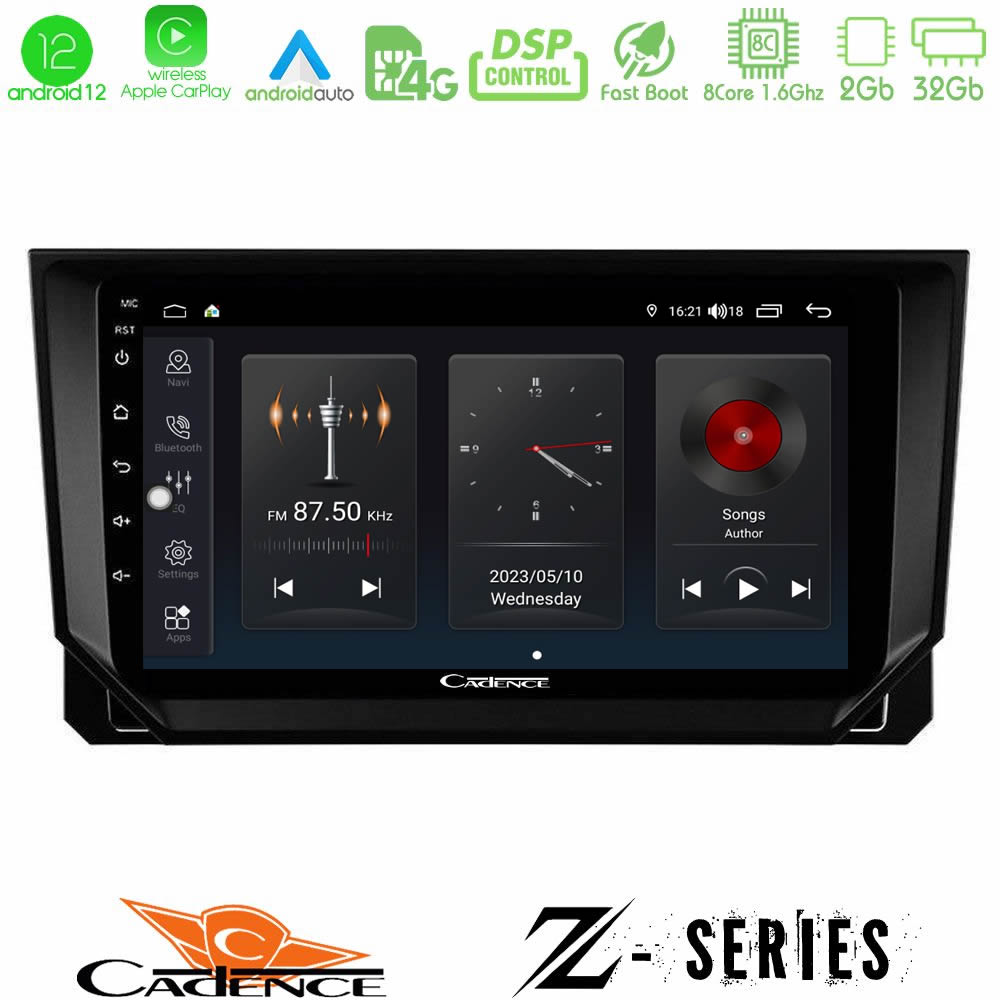 Cadence Z Series Seat Arona/Ibiza 8core Android12 2+32GB Navigation Multimedia Tablet 9" - U-Z-ST0888