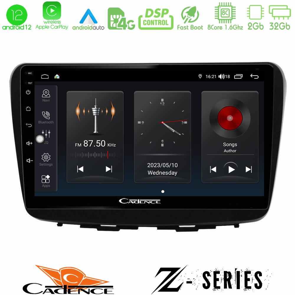 Cadence Z Series Suzuki Baleno 2016-2021 8core Android12 2+32GB Navigation Multimedia Tablet 9″