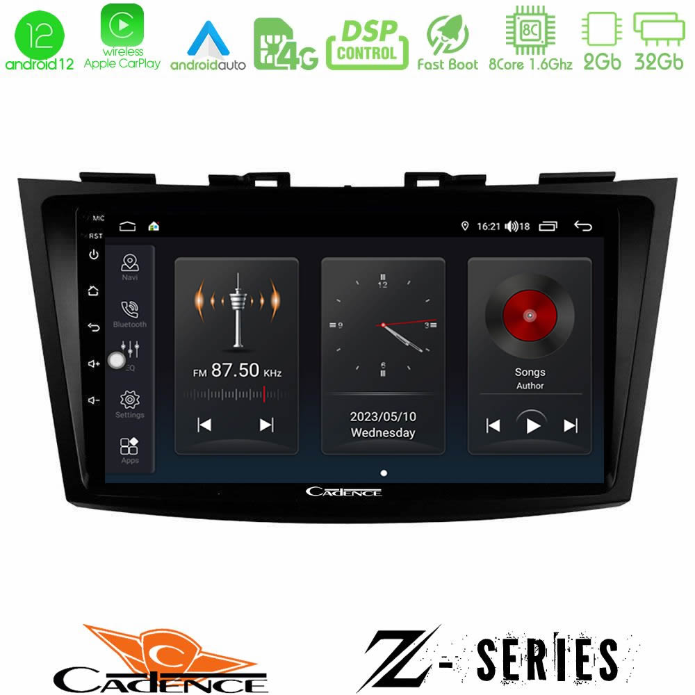 Cadence Z Series Suzuki Swift 2011-2016 8core Android12 2+32GB Navigation Multimedia Tablet 9" - U-Z-SZ523