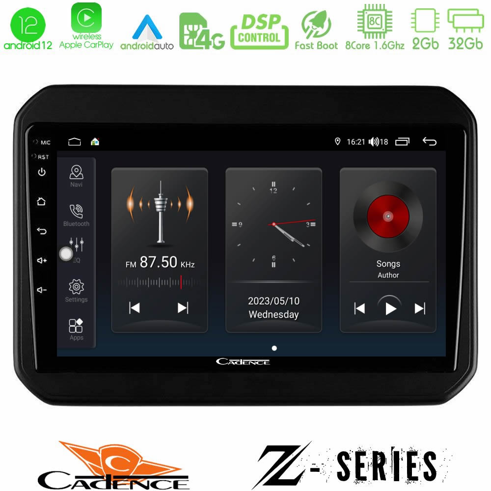 Cadence Z Series Suzuki Ignis 8core Android12 2+32GB Navigation Multimedia Tablet 9" - U-Z-SZ580