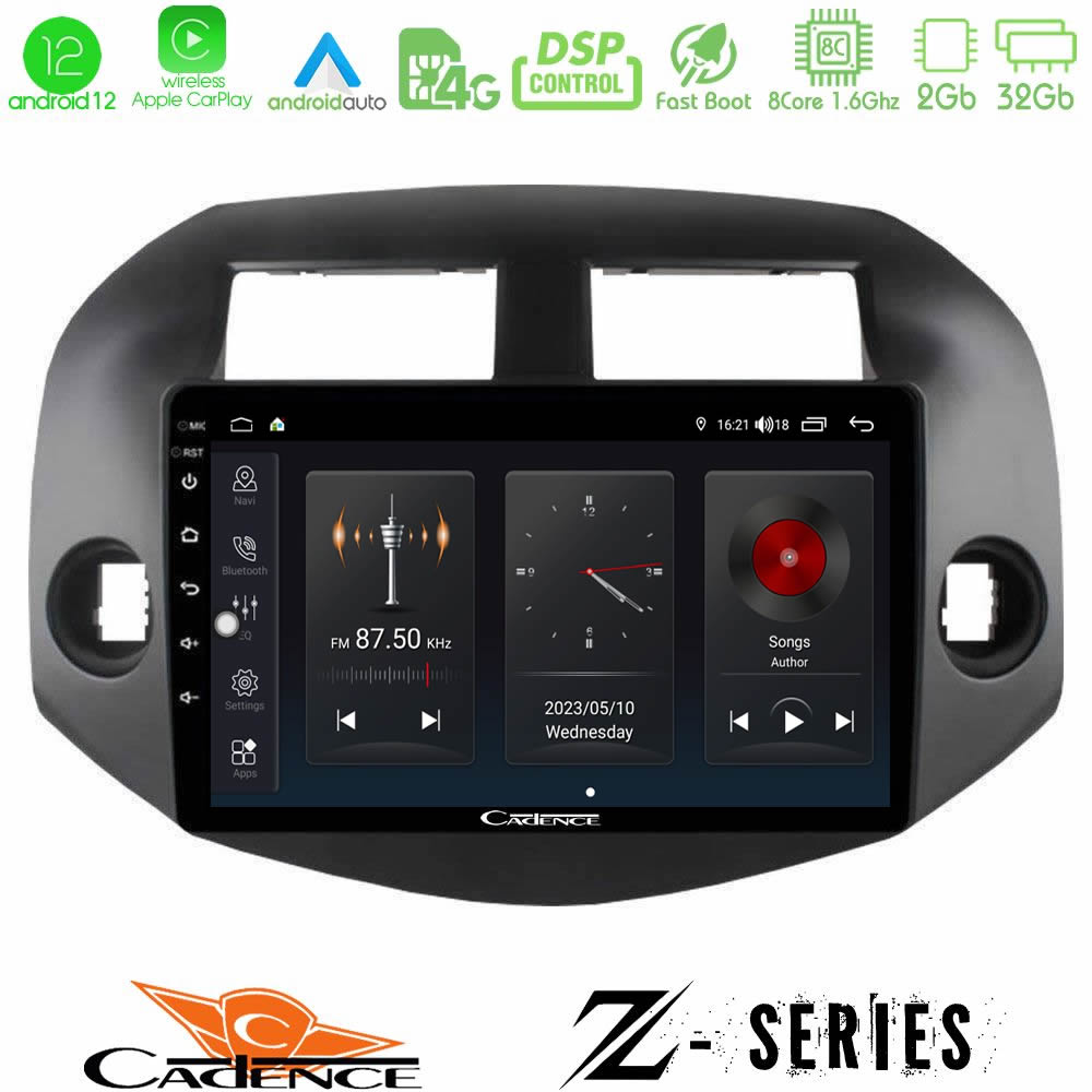 Cadence Z Series Toyota Rav4 2006-2012 8core Android12 2+32GB Navigation Multimedia Tablet 10" - U-Z-TY0165