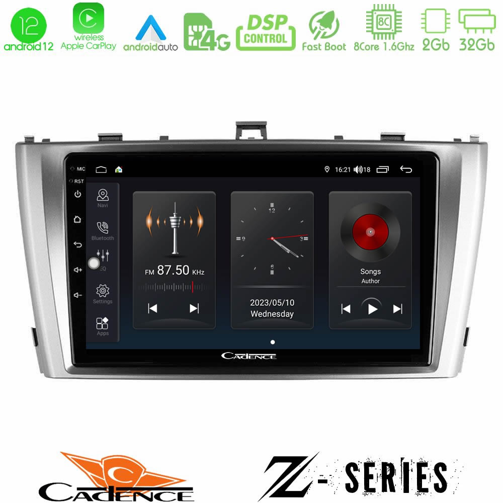 Cadence Z Series Toyota Avensis T27 8core Android12 2+32GB Navigation Multimedia Tablet 9" - U-Z-TY0864