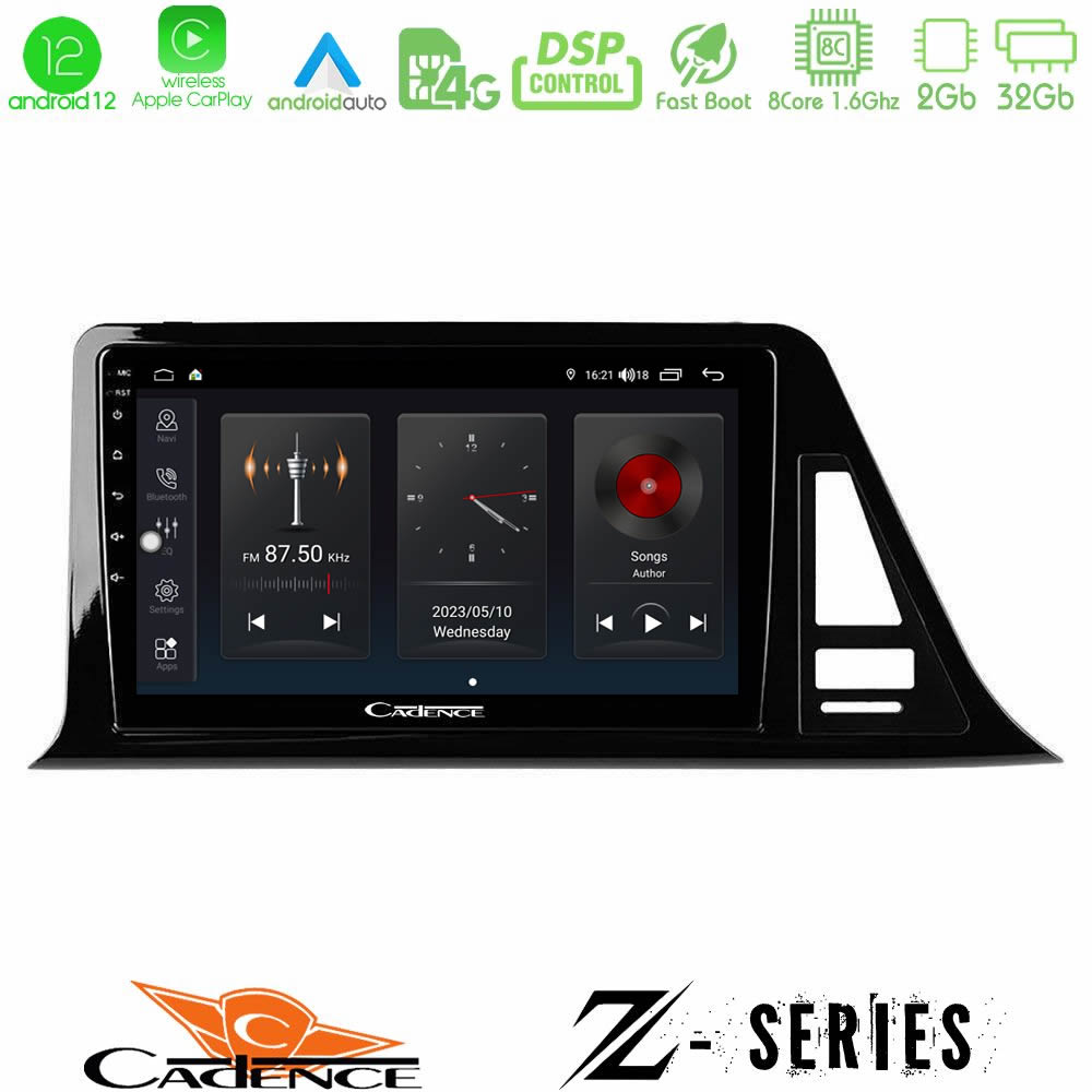 Cadence Z Series Toyota CH-R 8core Android12 2+32GB Navigation Multimedia Tablet 9" - U-Z-TY972
