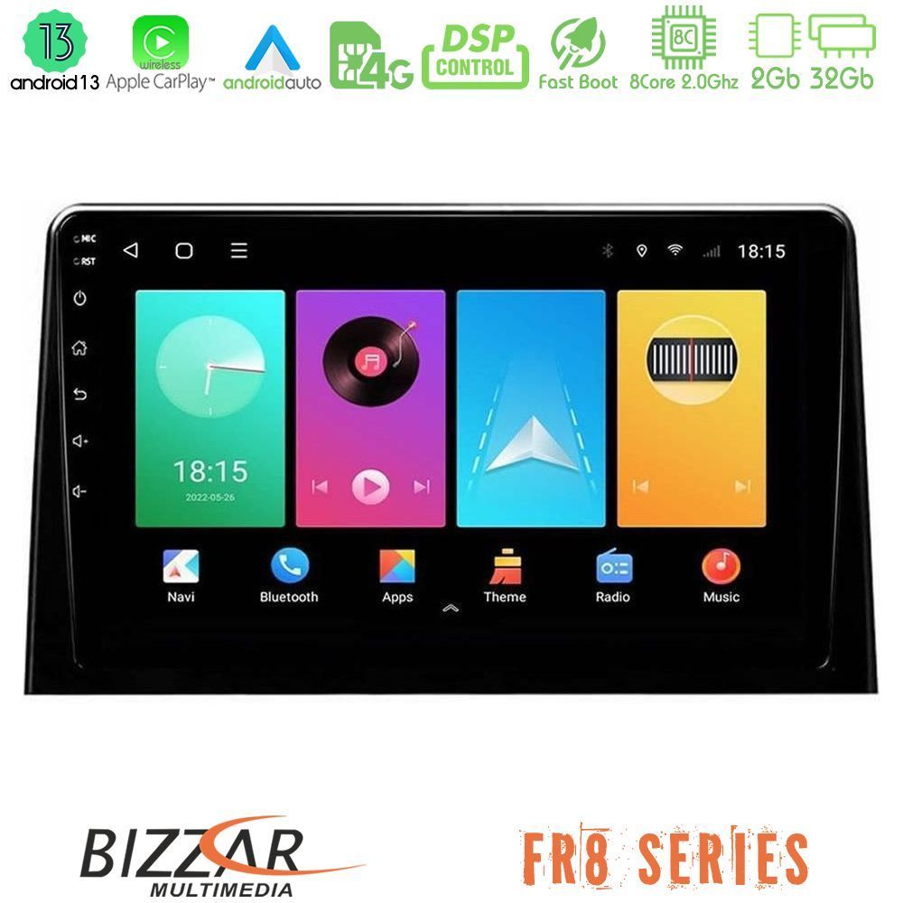 Bizzar FR8 Series FR8 Series Peugeot Partner / Citroën Berlingo 2020-> 8Core Android13 2+32GB Navigation Multimedia Tablet 10" - U-FR8-CT1028