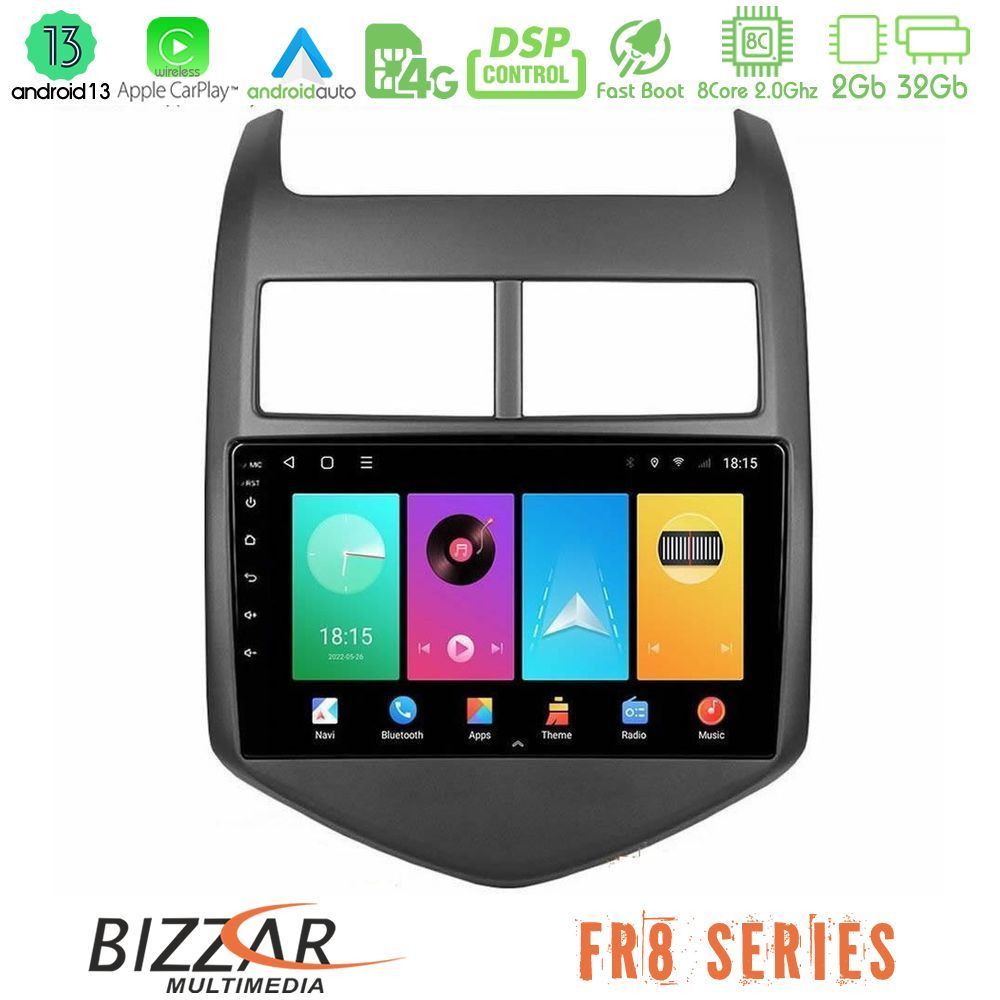 Bizzar FR8 Series Chevrolet Aveo 2011-2017 8core Android13 2+32GB Navigation Multimedia Tablet 9" - U-FR8-CV0243