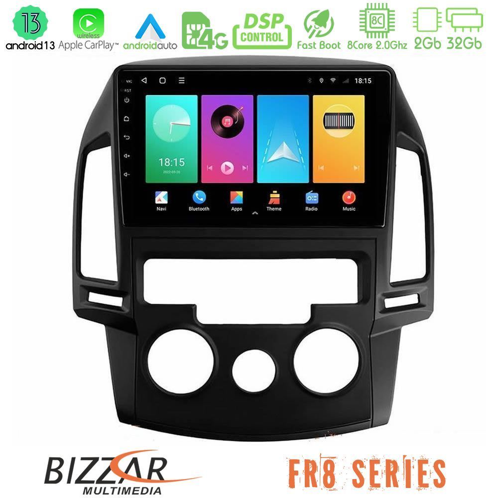 Bizzar FR8 Series Hyundai i30 2007-2012 Manual A/C 8core Android13 2+32GB Navigation Multimedia Tablet 9" - U-FR8-HY0799