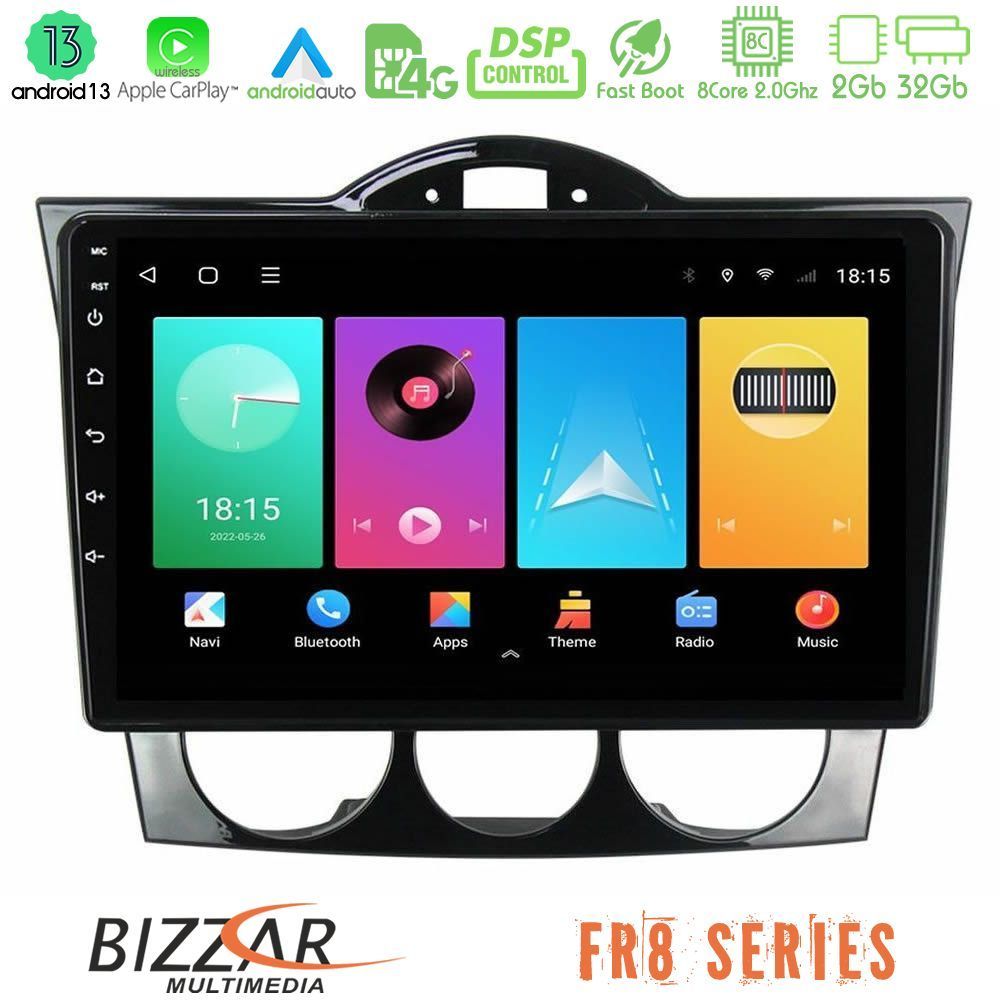 Bizzar FR8 Series Mazda RX8 2003-2008 8Core Android13 2+32GB Navigation Multimedia Tablet 9″ - U-FR8-MZ1351