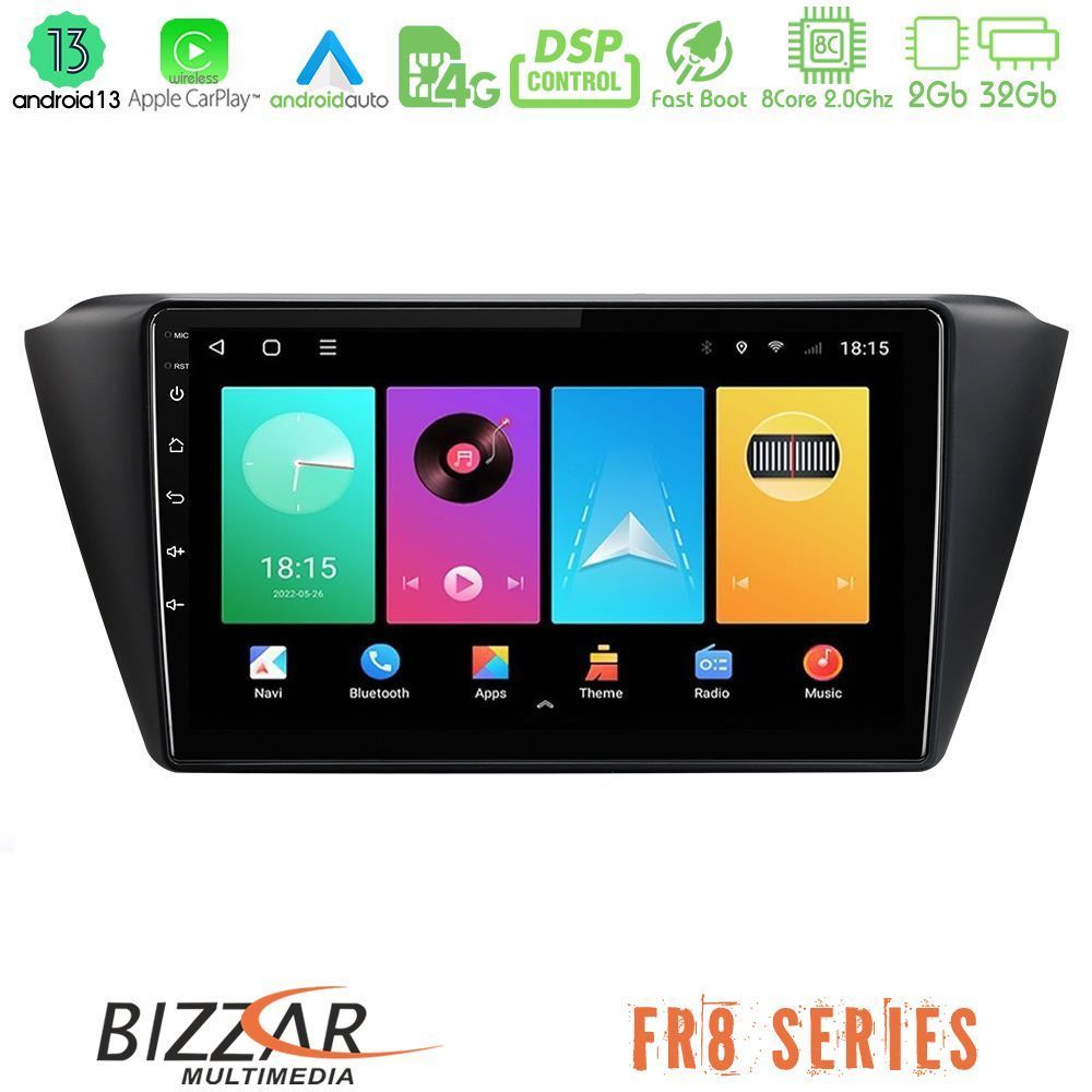 Bizzar FR8 Series Skoda Fabia 2015-2021 8core Android13 2+32GB Navigation Multimedia Tablet 9" - U-FR8-SK0150