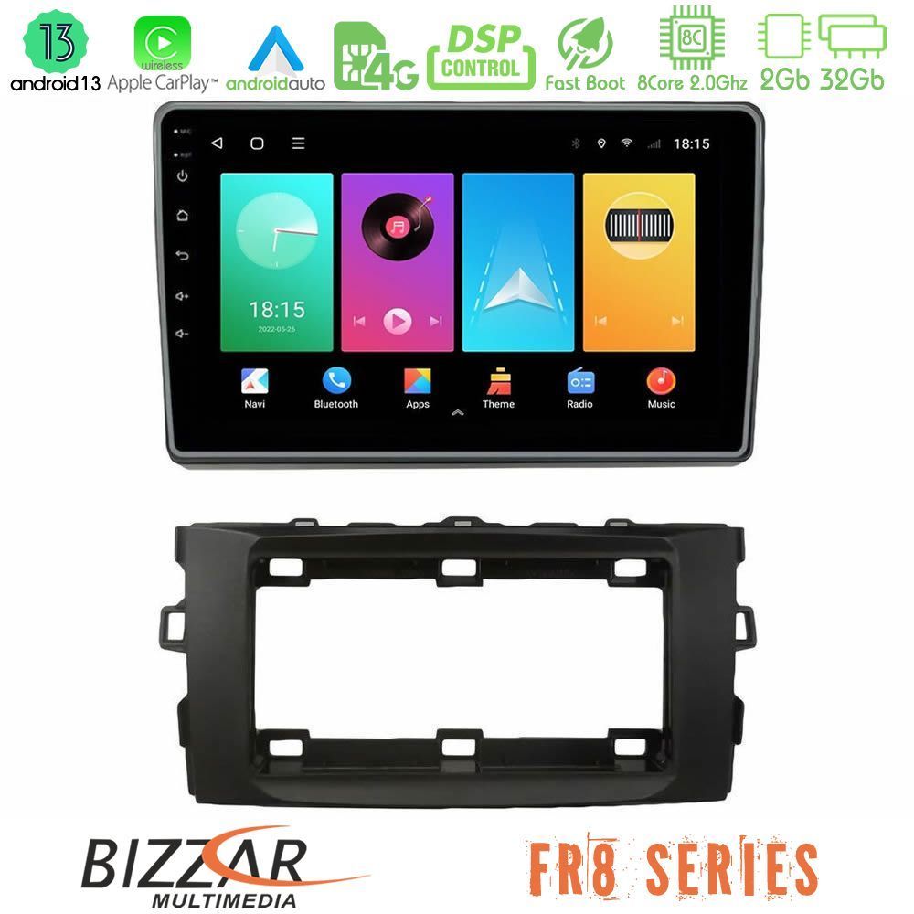 Bizzar FR8 Series Toyota Auris 2013-2016 8core Android13 2+32GB Navigation Multimedia Tablet 10" - U-FR8-TY1294