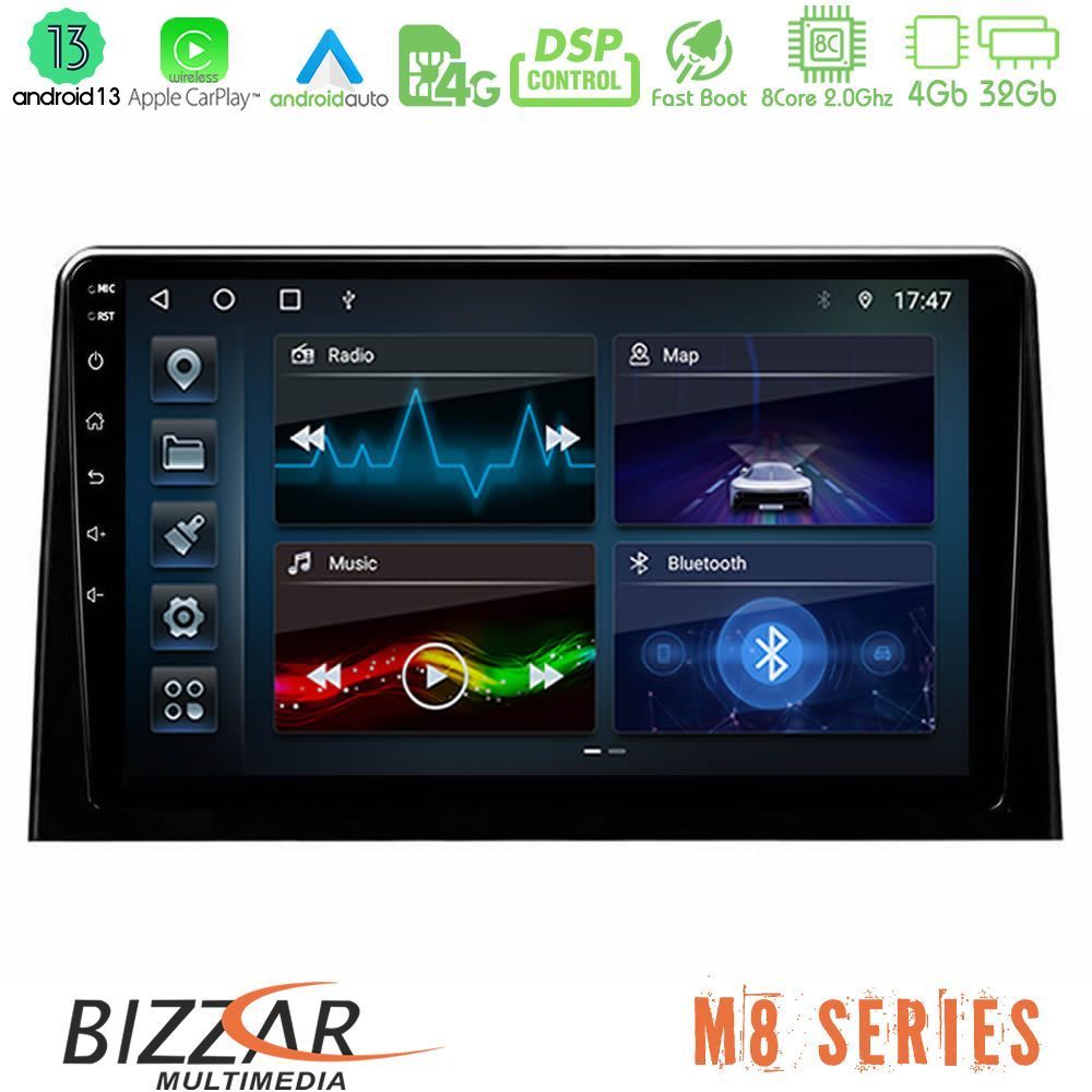 Bizzar M8 Series Peugeot Partner / Citroën Berlingo 2020-> 8Core Android13 4+32GB Navigation Multimedia Tablet 10" - U-M8-CT1028