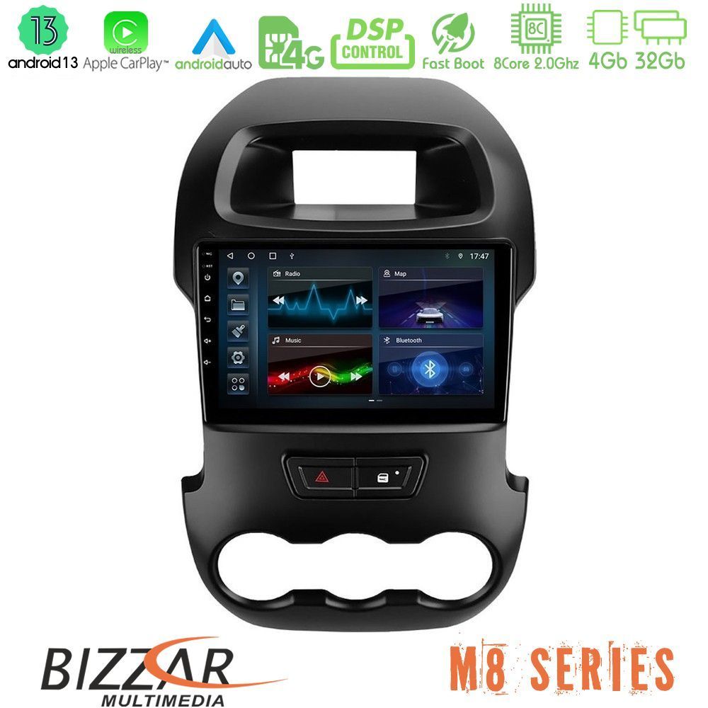 Bizzar M8 Series Ford Ranger 2012-2016 8core Android13 4+32GB Navigation Multimedia Tablet 9" - U-M8-FD0591