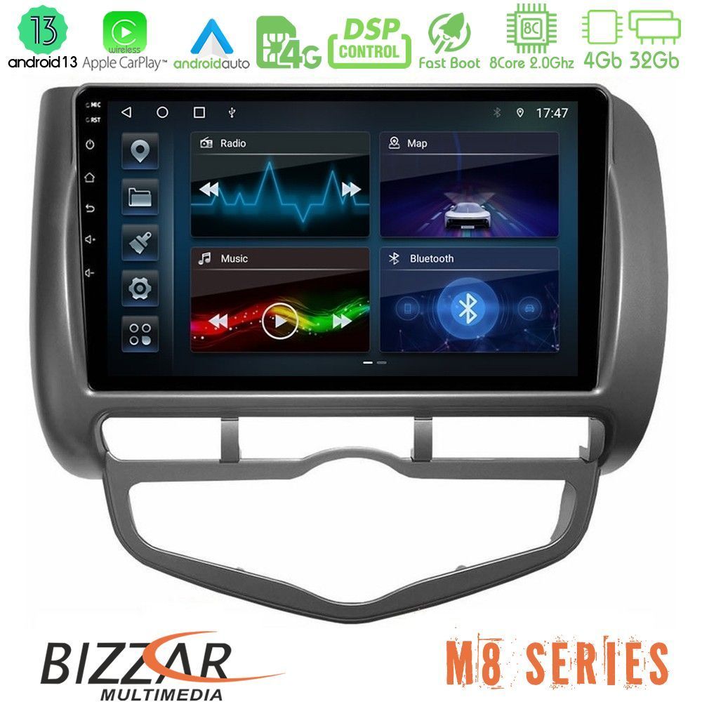 Bizzar M8 Series Honda Jazz 2002-2008 (Auto A/C) 8core Android13 4+32GB Navigation Multimedia Tablet 9" - U-M8-HD101N