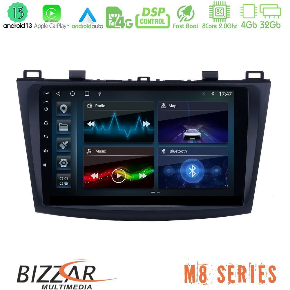 Bizzar M8 Series Mazda 3 2009-2014 8core Android13 4+32GB Navigation Multimedia Tablet 9" - U-M8-MZ0228