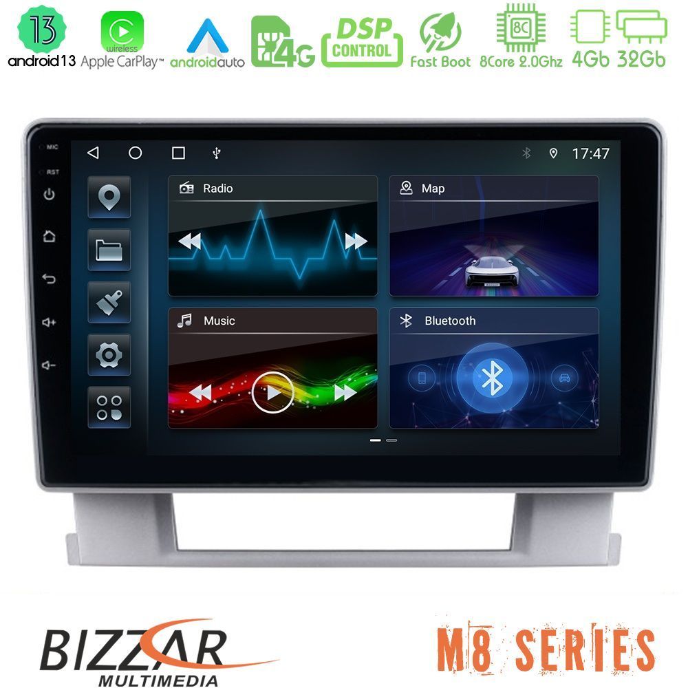 Bizzar M8 Series Opel Astra J 2010-2014 8core Android13 4+32GB Navigation Multimedia Tablet 9" - U-M8-OP0367