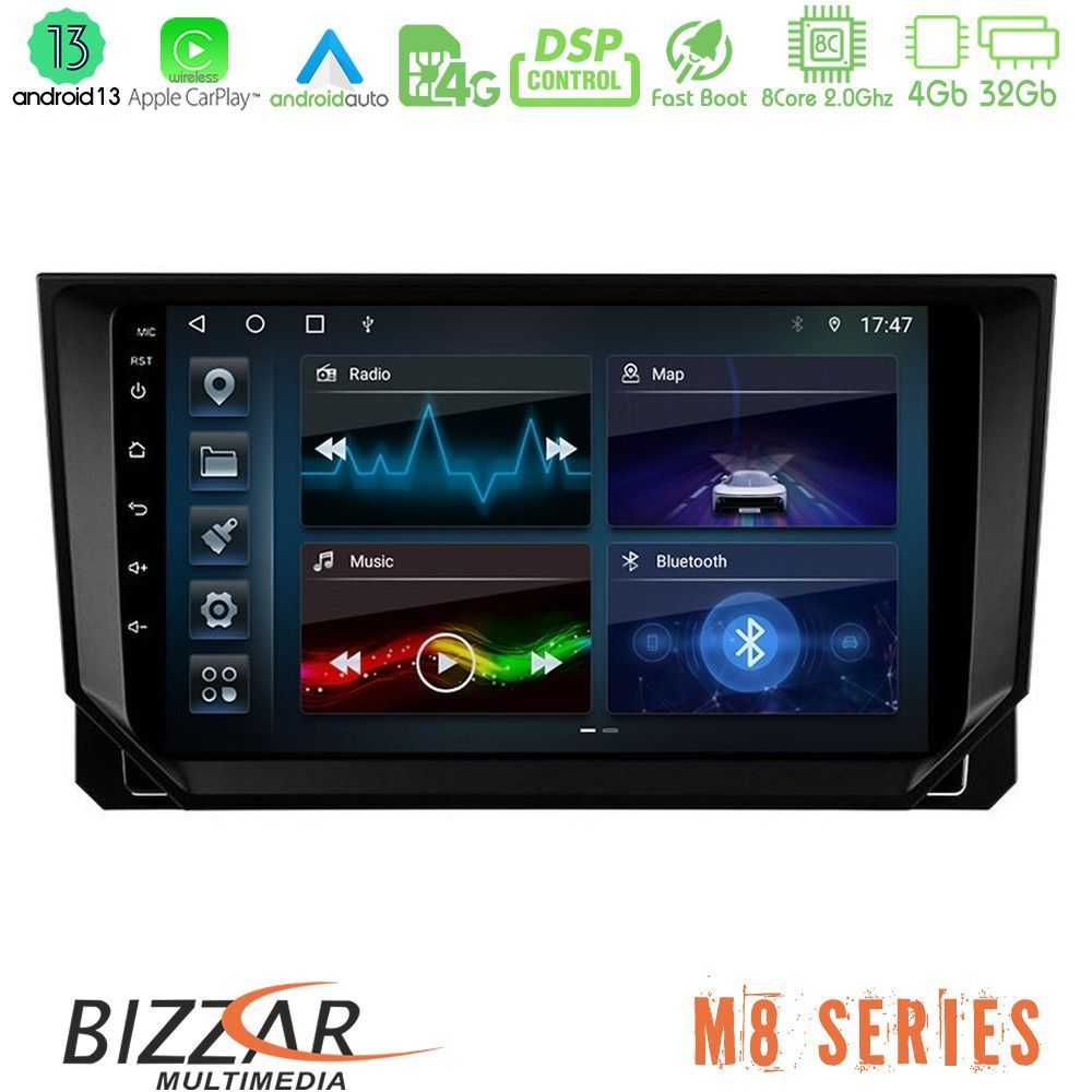 Bizzar M8 Series Seat Arona/Ibiza 8core Android13 4+32GB Navigation Multimedia Tablet 9" - U-M8-ST0888