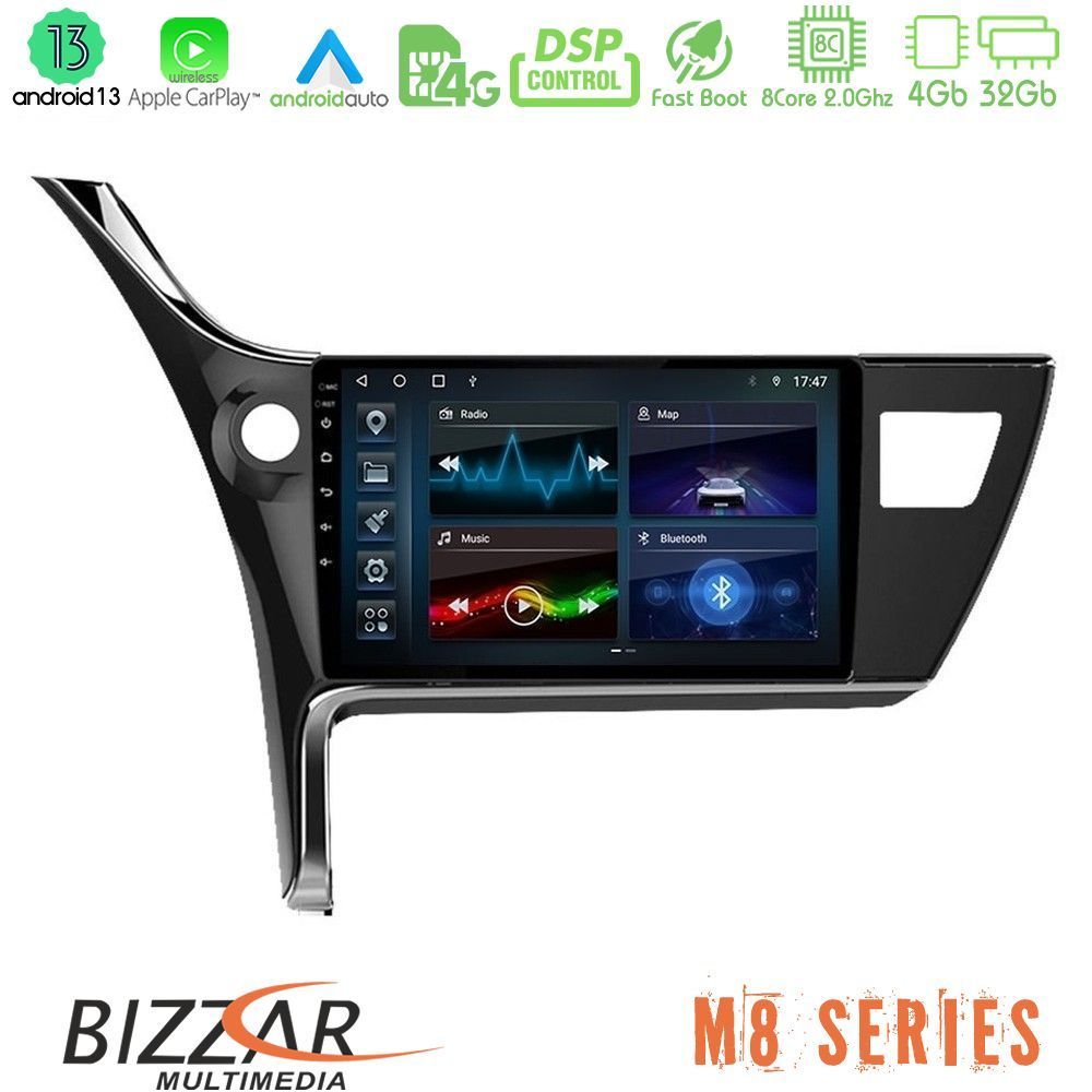 Bizzar M8 Series Toyota Corolla 2017-2018 8core Android13 4+32GB Navigation Multimedia Tablet 10" - U-M8-TY0158
