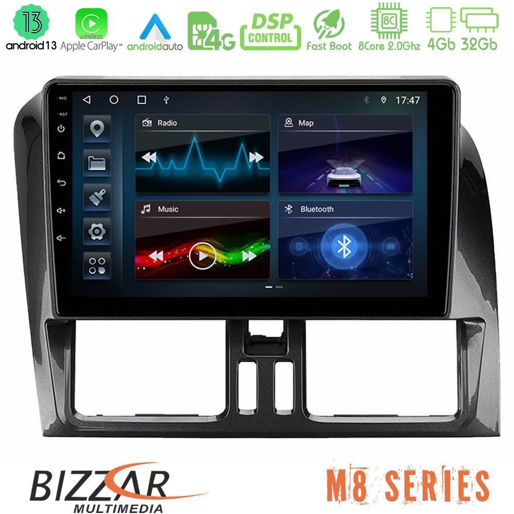 Bizzar M8 Series Volvo XC60 2009-2012 8core Android13 4+32GB Navigation Multimedia Tablet 9" - U-M8-VL0468