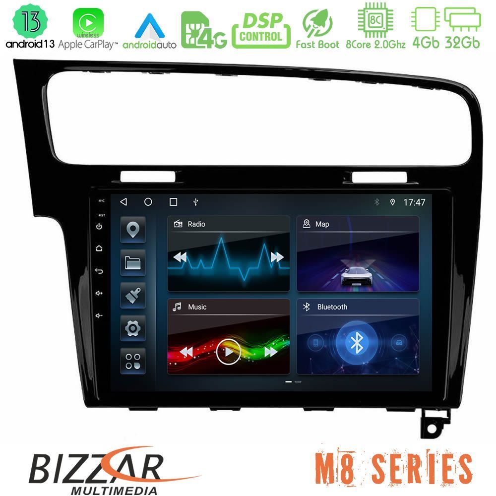 Bizzar M8 Series VW GOLF 7 8core Android13 4+32GB Navigation Multimedia Tablet 10" - U-M8-VW0003PB