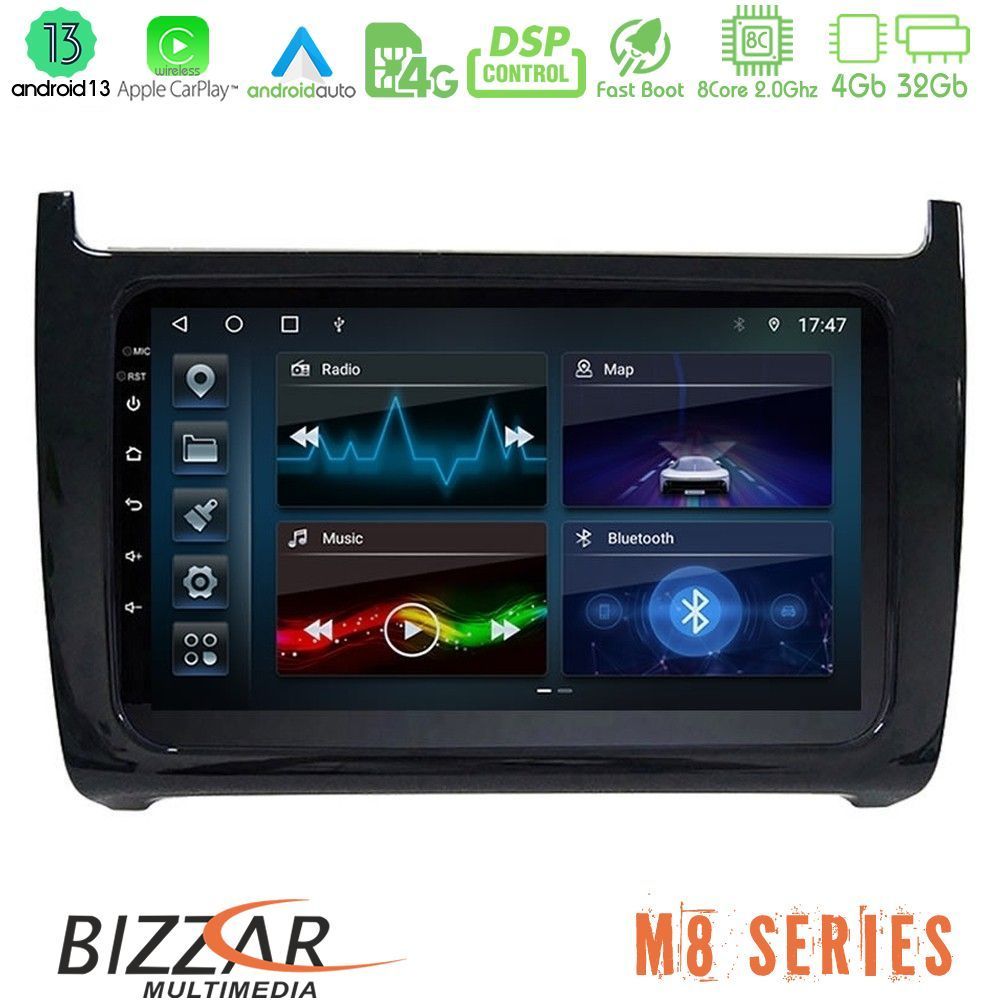 Bizzar M8 Series Vw Polo 8core Android13 4+32GB Navigation Multimedia Tablet 9" - U-M8-VW6901BL