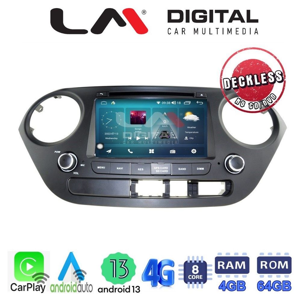 LM Digital - LM C8406 GPS Οθόνη OEM Multimedia Αυτοκινήτου για Hyundai I10 2014-2016 (CarPlay/AndroidAuto/BT/GPS/WIFI/GPRS)