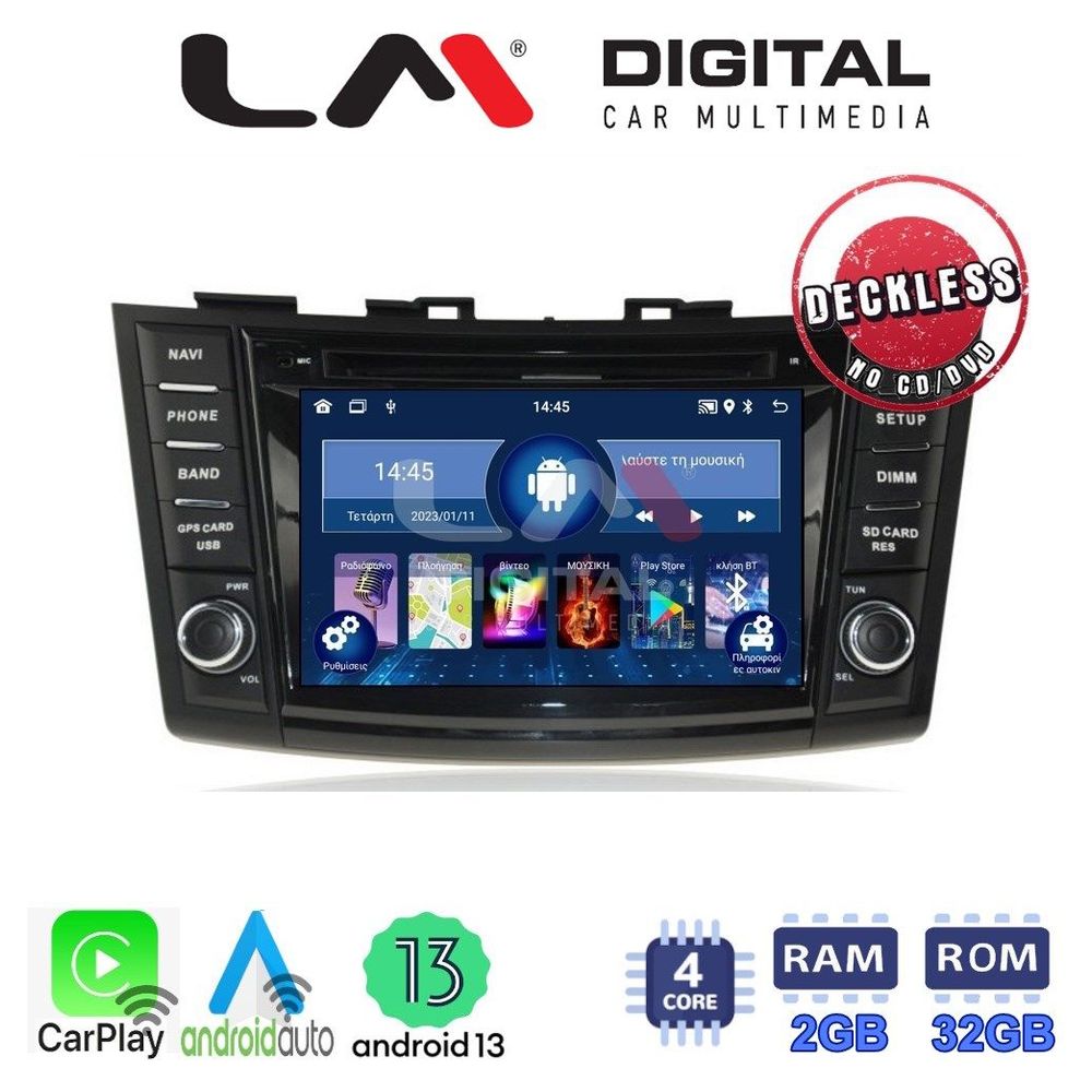LM Digital - LM N4179 GPS Οθόνη OEM Multimedia Αυτοκινήτου για SUZUKI SWIFT 2012-2016 (CarPlay/AndroidAuto/BT/GPS/WIFI)