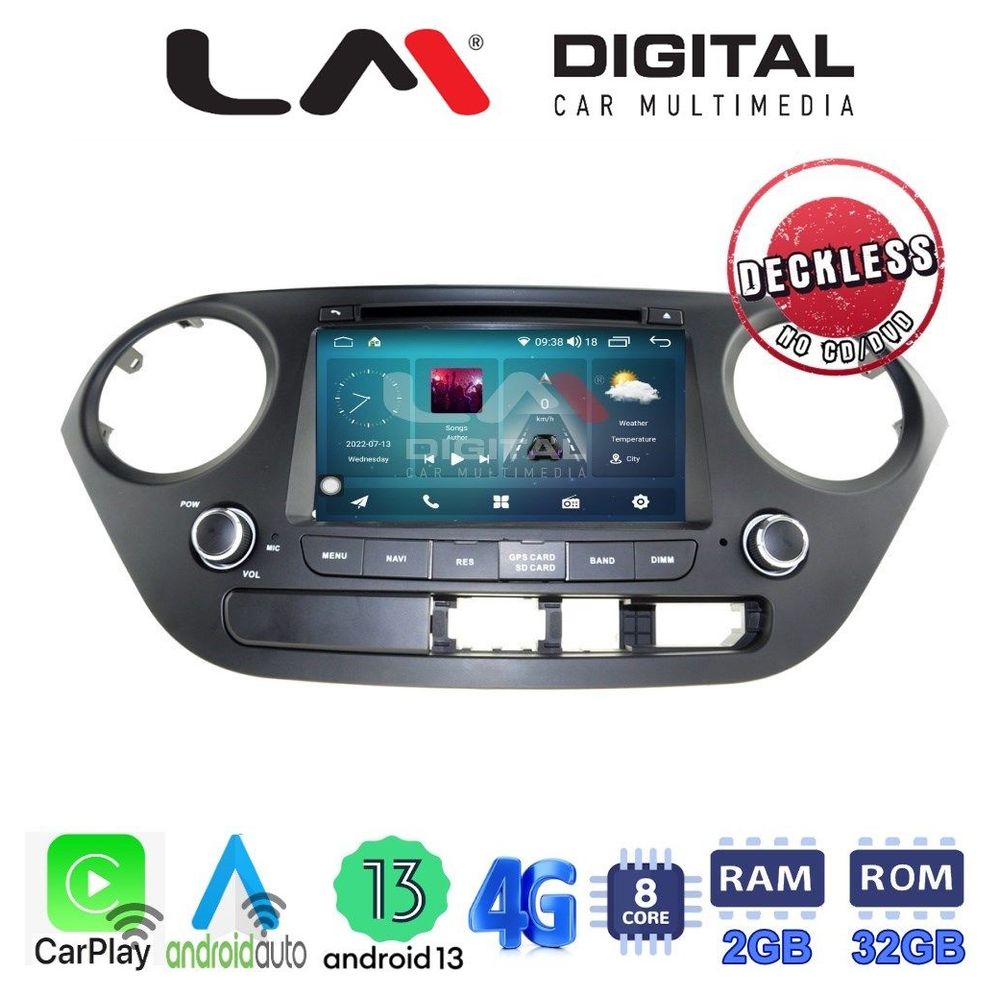 LM Digital - LM R8406 GPS Οθόνη OEM Multimedia Αυτοκινήτου για Hyundai I10 2014-2016 (CarPlay/AndroidAuto/BT/GPS/WIFI/GPRS)