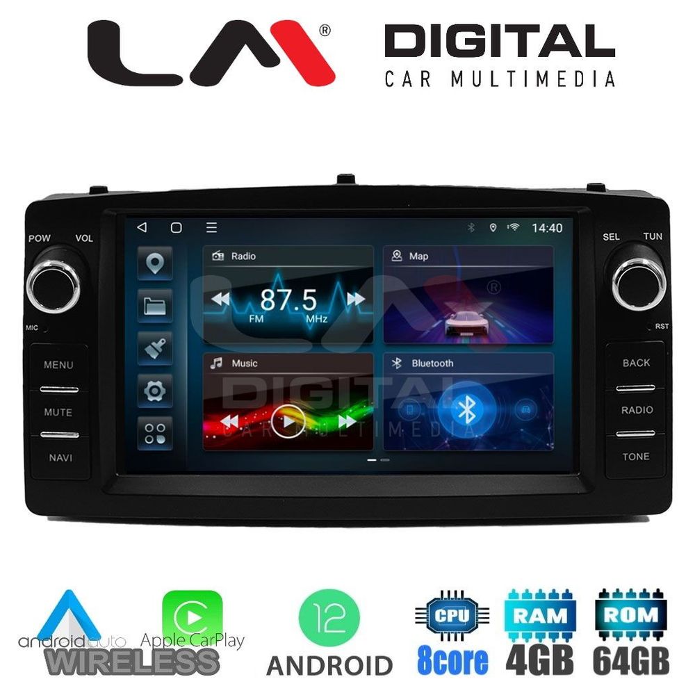 LM Digital - LM U8010 GPS Οθόνη OEM Multimedia Αυτοκινήτου για Toyota Corolla 2000-2007 (CarPlay/AndroidAuto/BT/GPS/WIFI/GPRS)