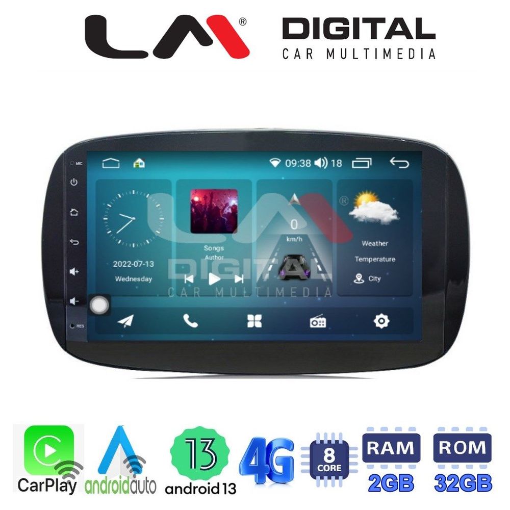 LM Digital - LM ZR8029 GPS Οθόνη OEM Multimedia Αυτοκινήτου για SMART ForTwo  2015> (CarPlay/AndroidAuto/BT/GPS/WIFI/GPRS)