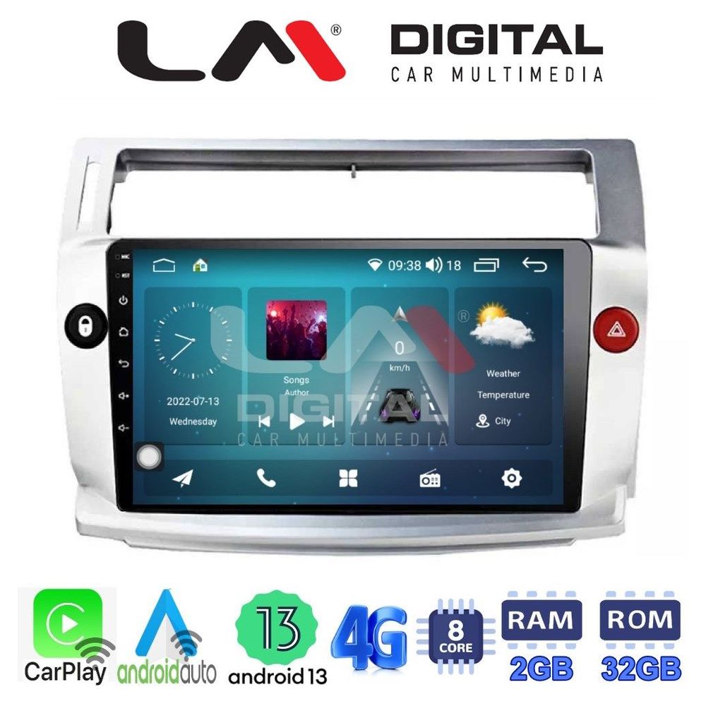 LM Digital - LM ZR8088 GPS Οθόνη OEM Multimedia Αυτοκινήτου για CITROEN C4 2004 > 2011 (CarPlay/AndroidAuto/BT/GPS/WIFI/GPRS)