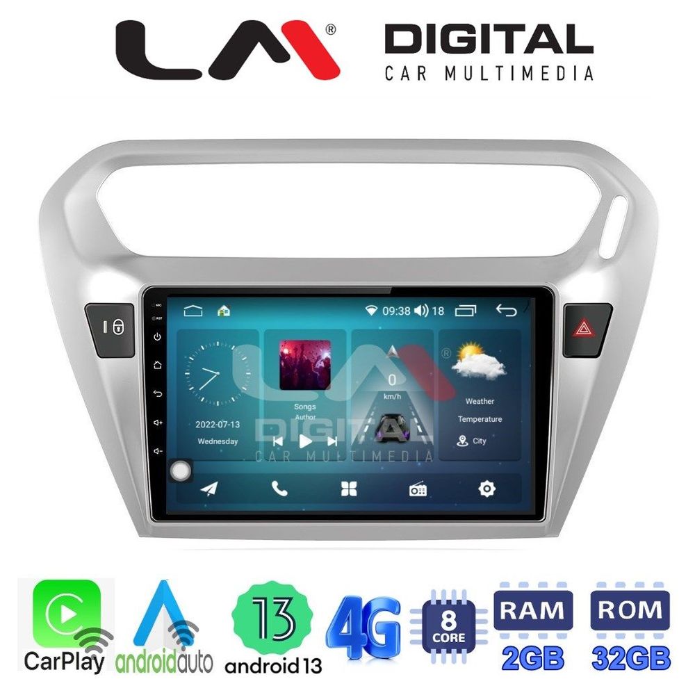 LM Digital - LM ZR8294 GPS Οθόνη OEM Multimedia Αυτοκινήτου για Citroen Elyse '13> Peugeot 301 '13> (CarPlay/AndroidAuto/BT/GPS/WIFI/GPRS)