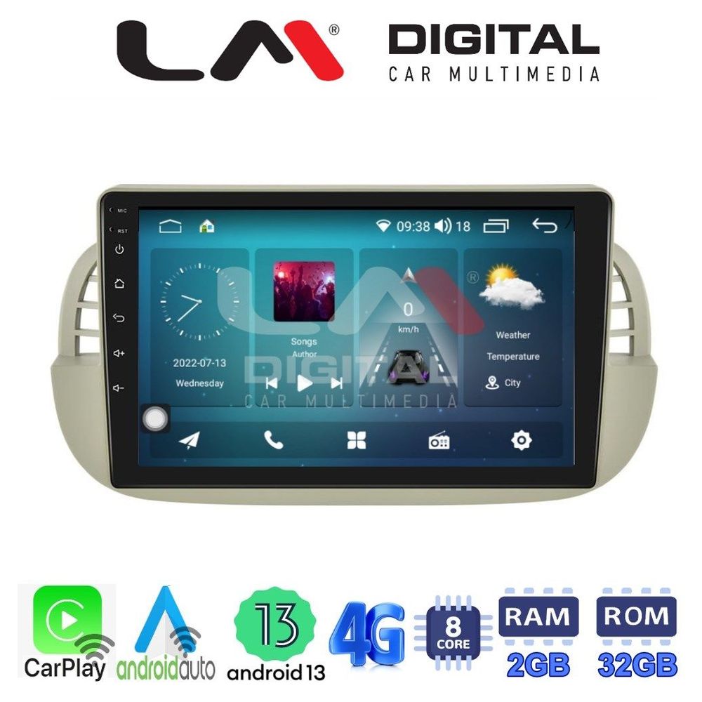 LM Digital - LM ZR8315 GPS Οθόνη OEM Multimedia Αυτοκινήτου για Fiat 500 2007 > 2016 (CarPlay/AndroidAuto/BT/GPS/WIFI/GPRS)